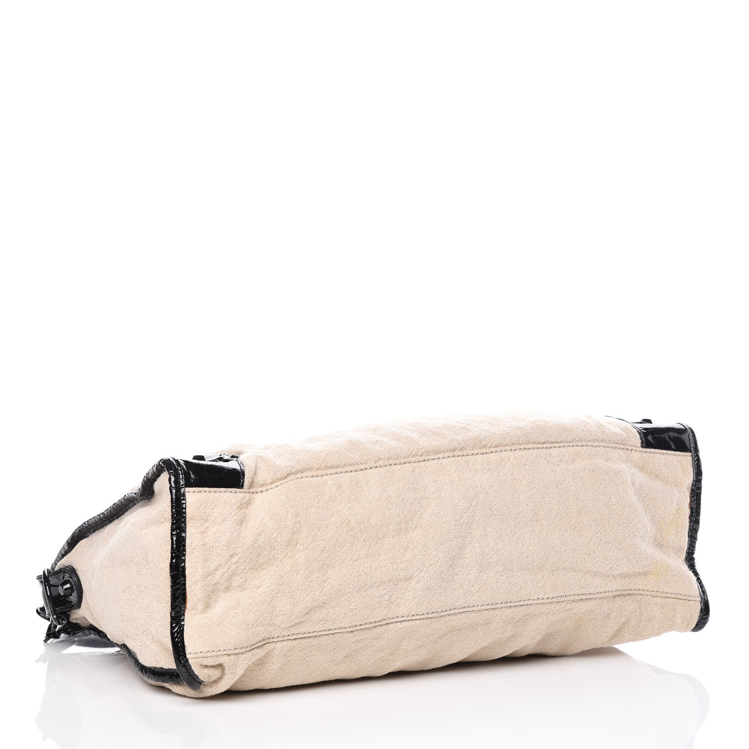 Balenciaga Patent Linen Classic Hardware City Natural Black 5 of 11