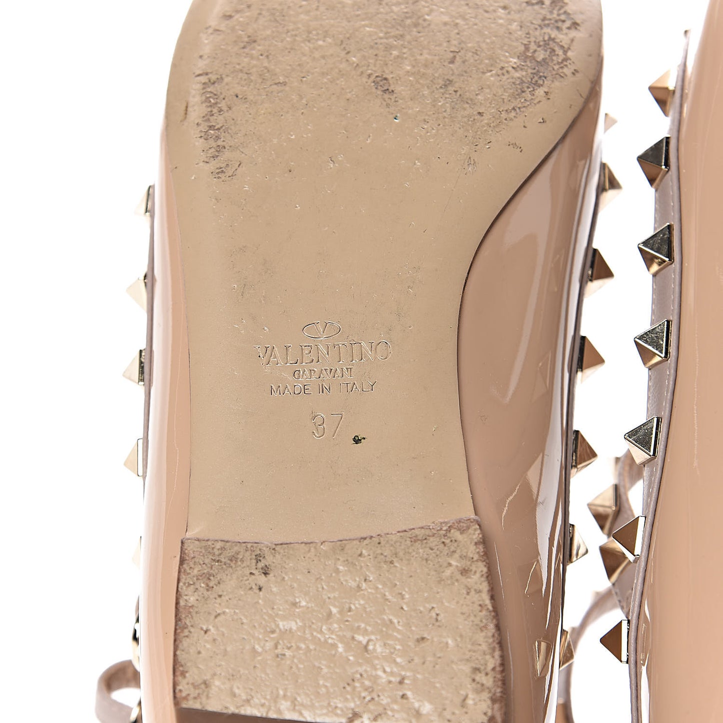 Patent Rockstud Cage Ballerina Flats 37 Poudre