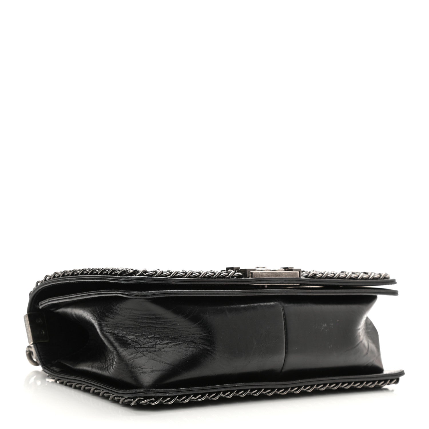 Chanel Glazed Calfskin Quilted Medium Boy Chained Flap Black 4 of 13
