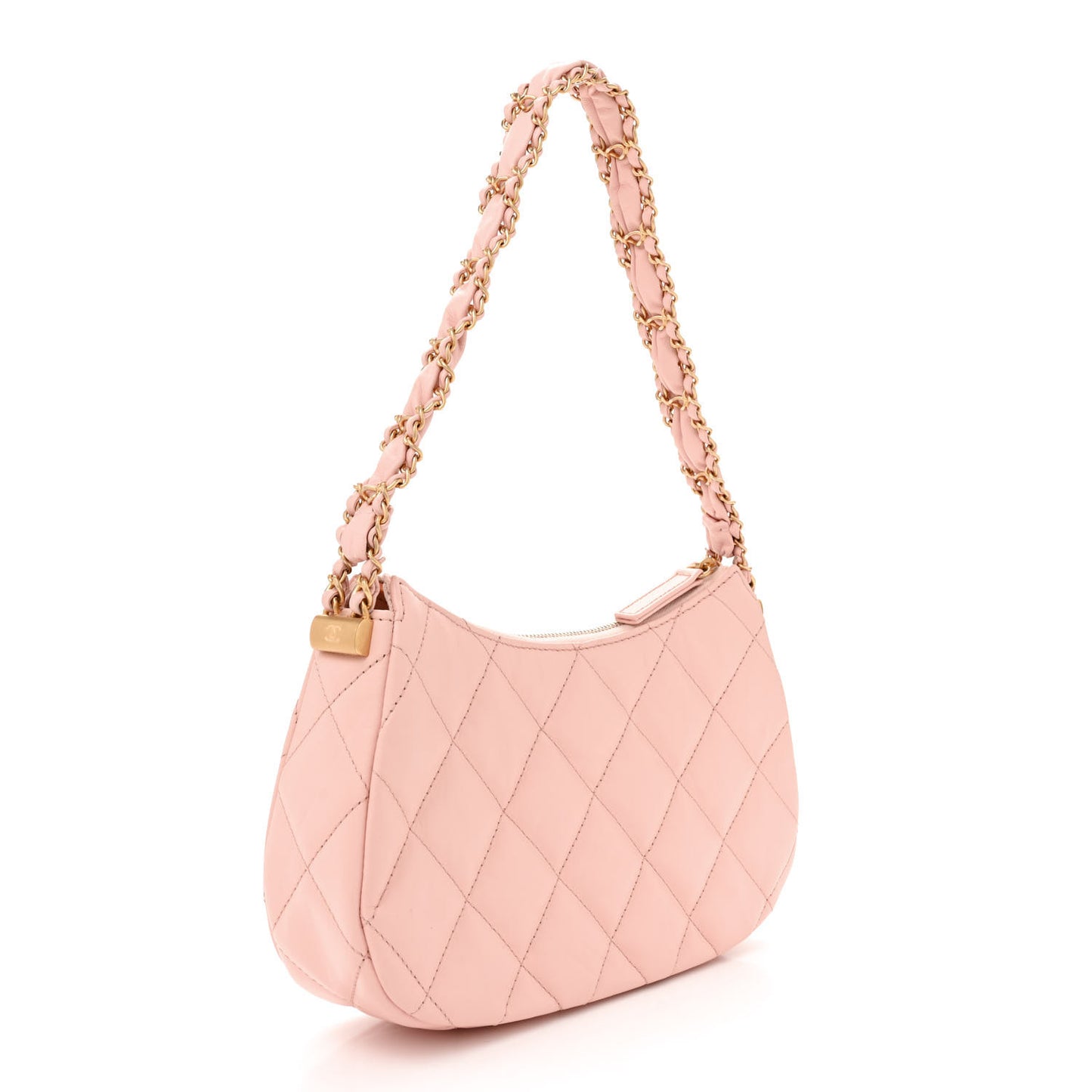 Aged Calfskin Quilted Chanel 19 Hobo Pink