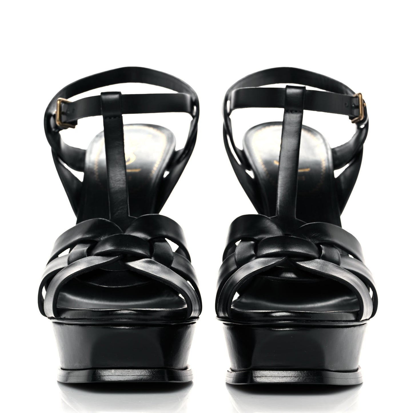 Calfskin Tribute 105 Platform Sandals 38 Black