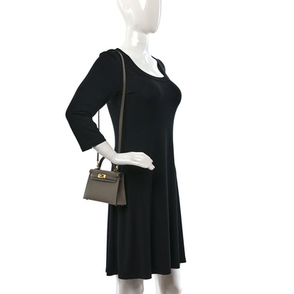 Hermes Epsom Mini Kelly Sellier 20 Etain 2 of 12