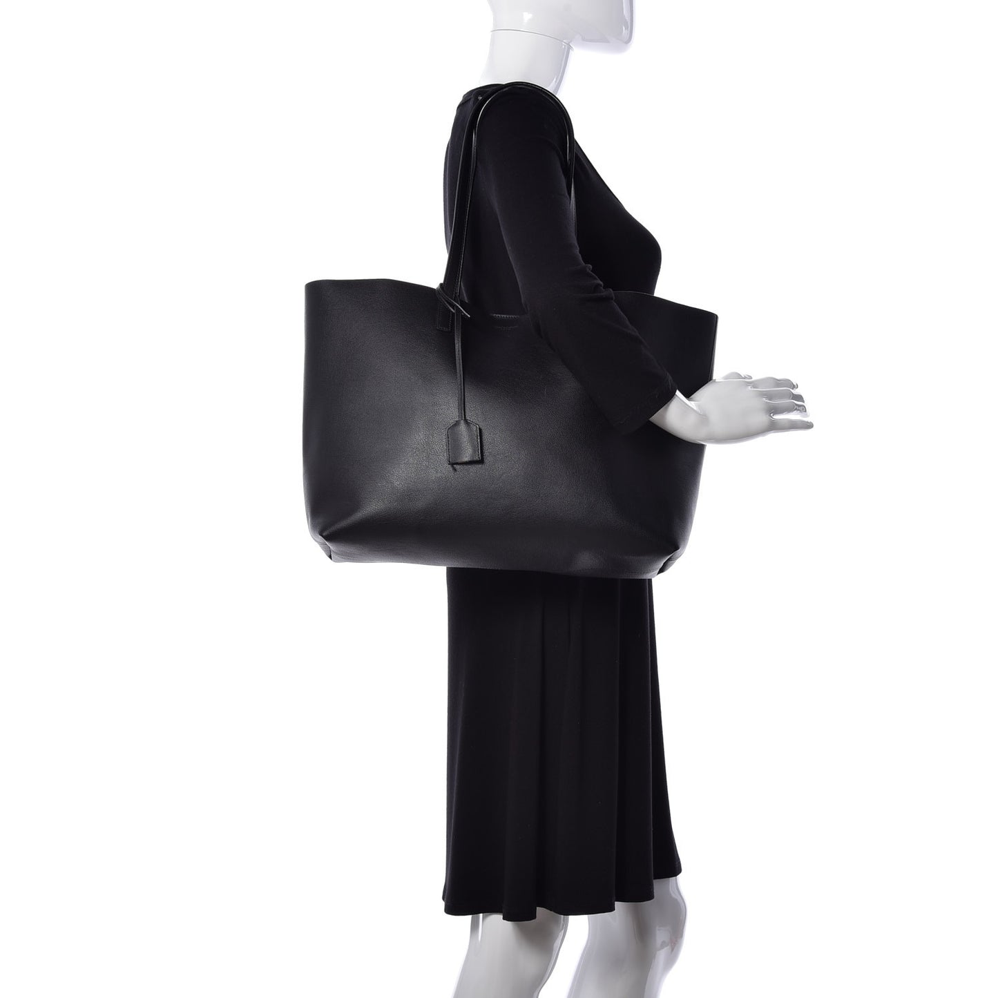 Calfskin Large Shopping Tote Black