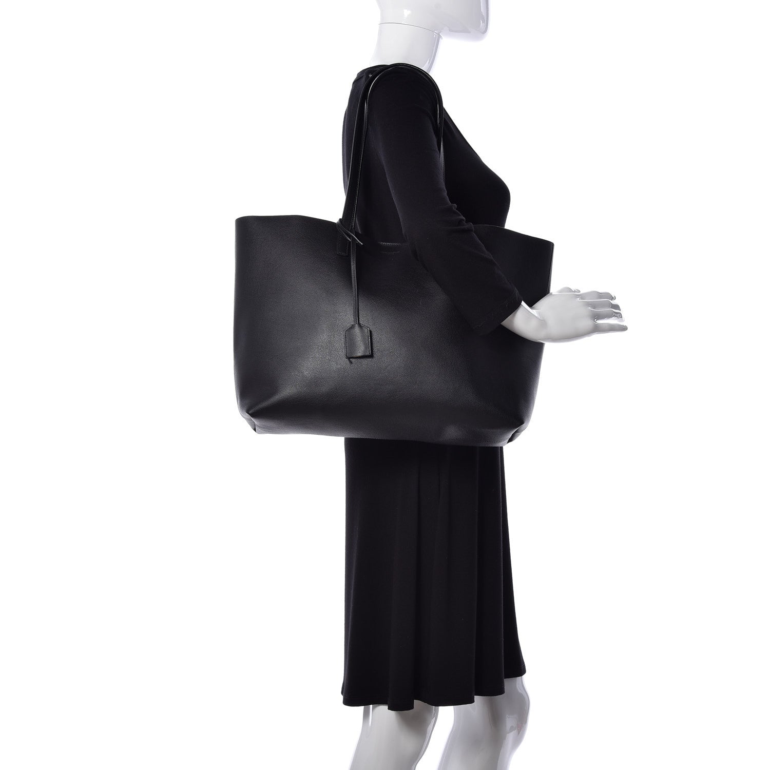 Saint Laurent Calfskin Large Shopping Tote Black 2 of 9