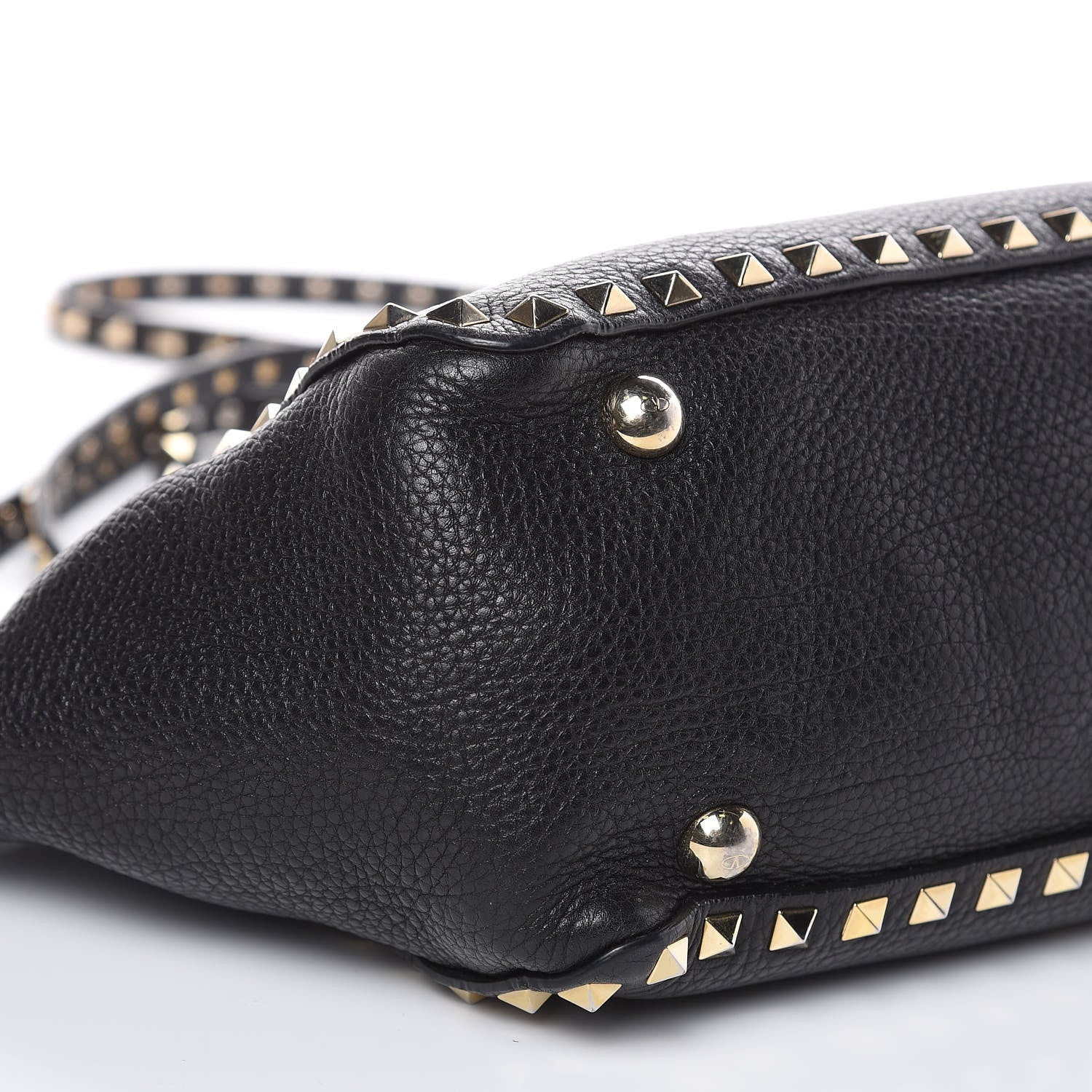 Valentino Garavani Grained Calfskin Small Rockstud Tote Black 7 of 13