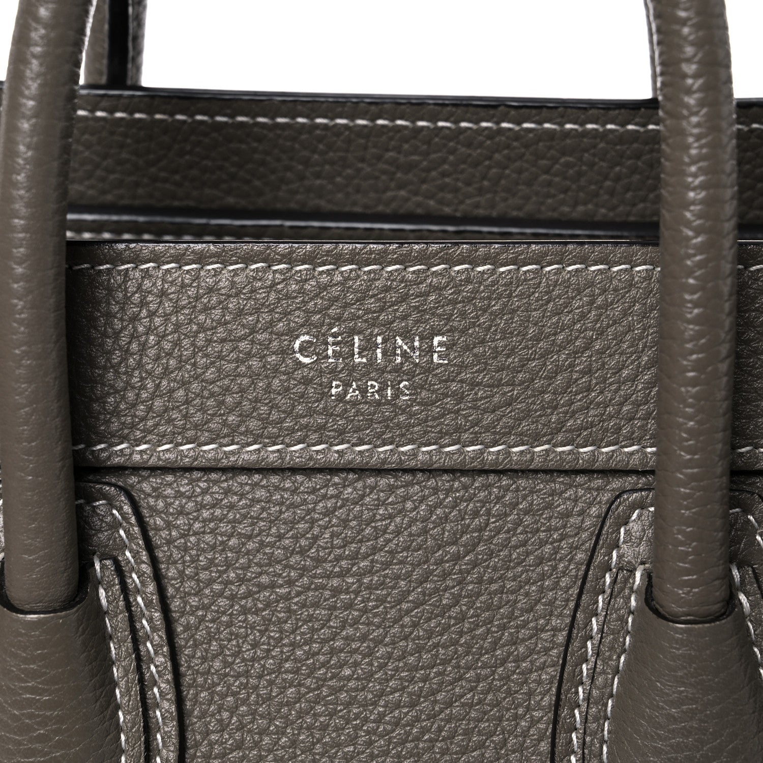 Celine Drummed Calfskin Nano Luggage Souris 16 of 18