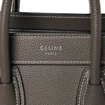 Celine Drummed Calfskin Nano Luggage Souris 16 of 18