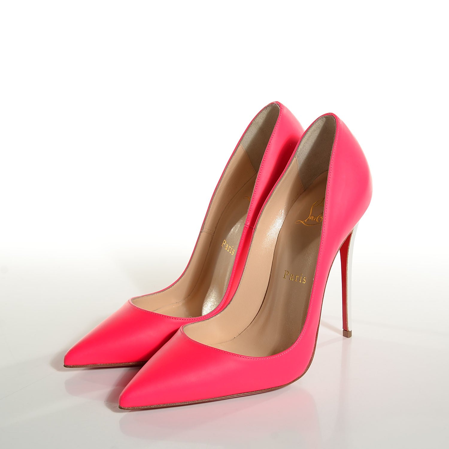 Christian Louboutin Fluo Matte Jazz Calf So Kate 120 Pumps 36.5 Fuchsia White 3 of 7