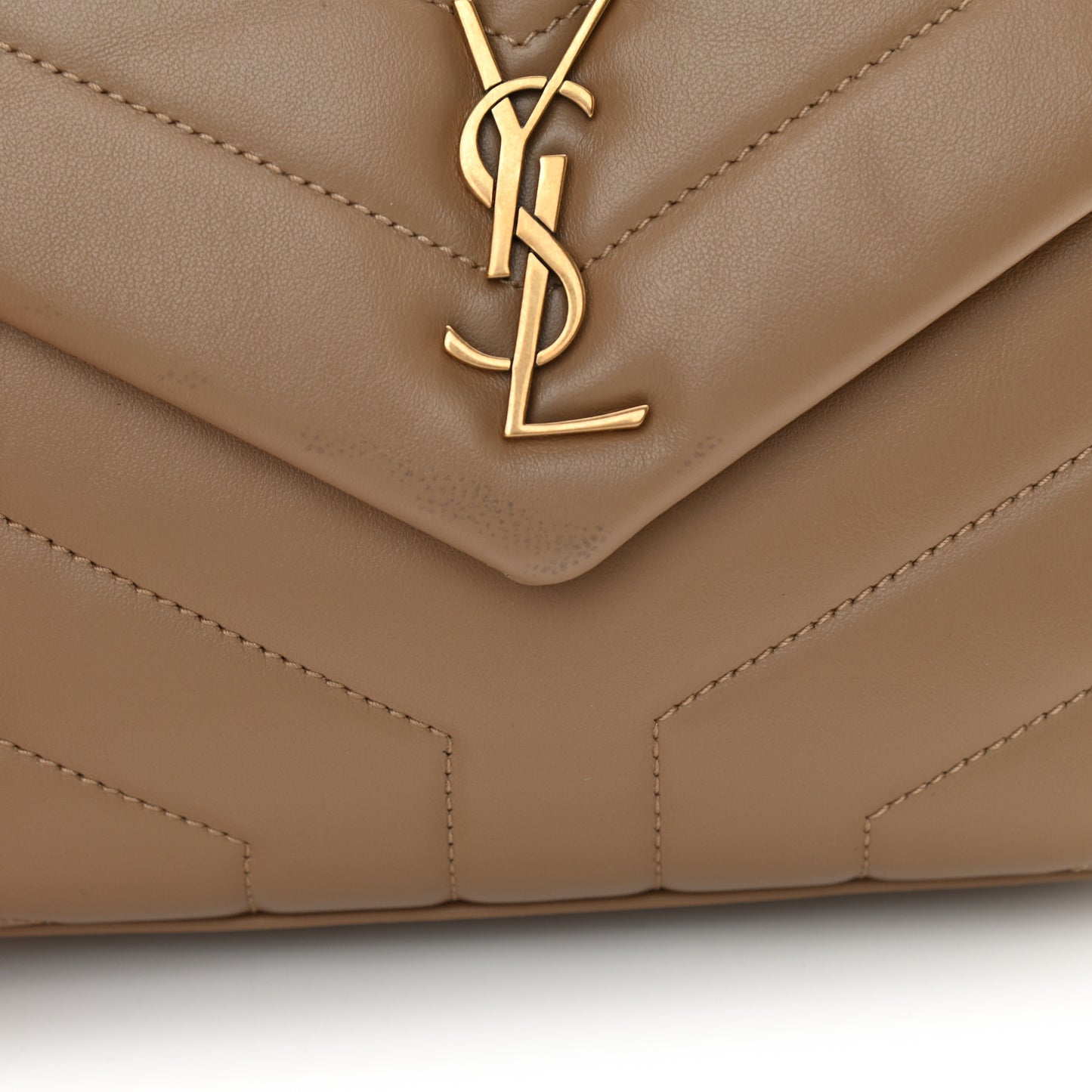 Calfskin Y Quilted Monogram Toy Loulou Crossbody Bag Dark Latte