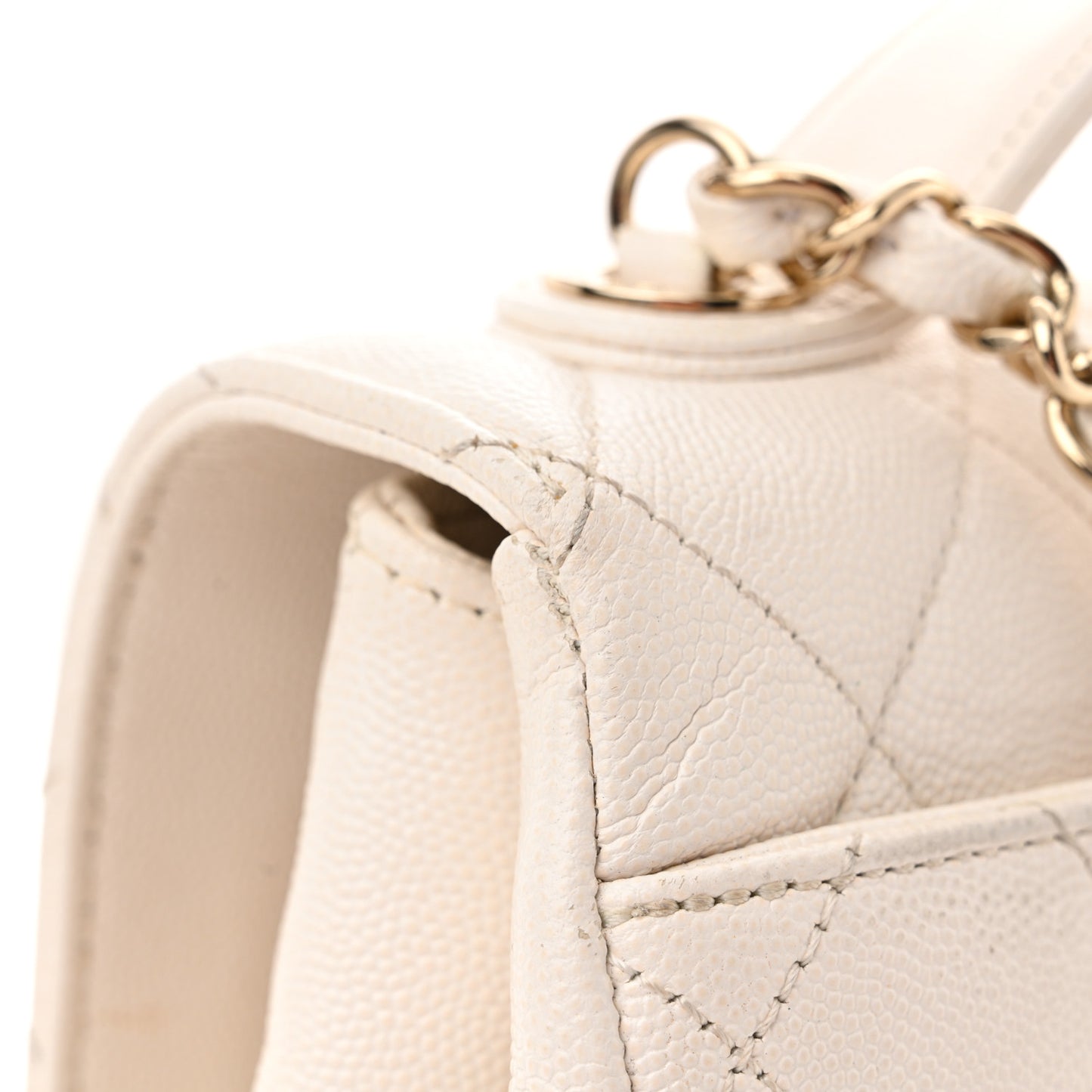 Caviar Quilted Medium Business Affinity Flap White