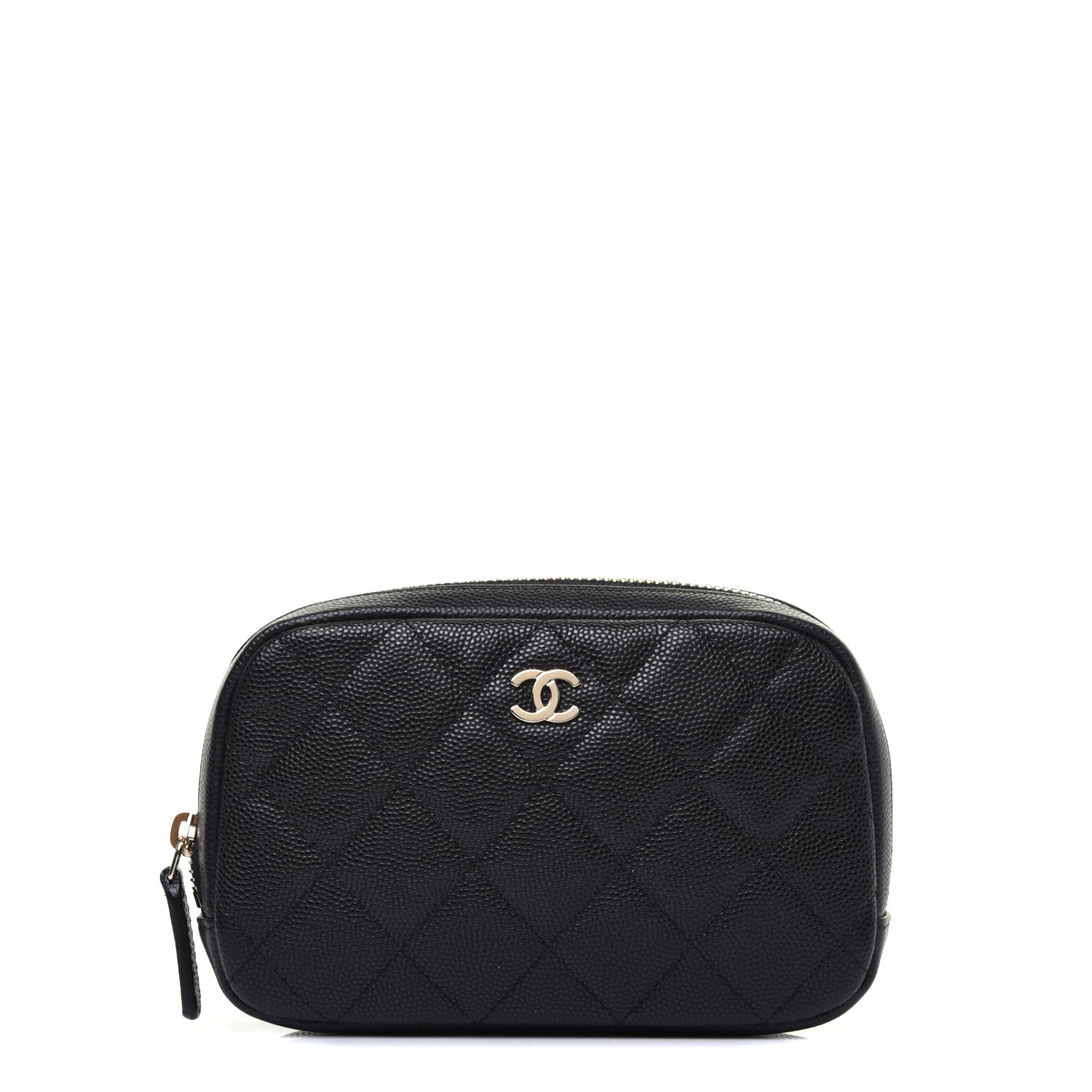 Chanel Caviar Quilted Small Curvy Pouch Cosmetic Case Black 1 of 11