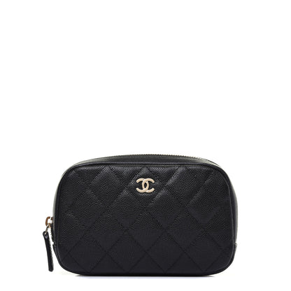 Chanel Caviar Quilted Small Curvy Pouch Cosmetic Case Black 1 of 11