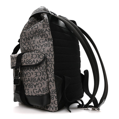 Dolce & Gabbana Coated Jacquard Logo Backpack Black 3 of 9