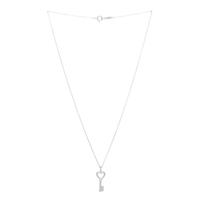 Tiffany Sterling Silver Mini Heart Key Pendant Necklace 2 of 3