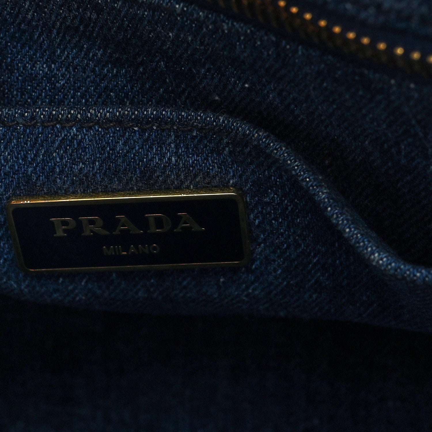 Prada Denim Small Logo Tote Bleu 6 of 9