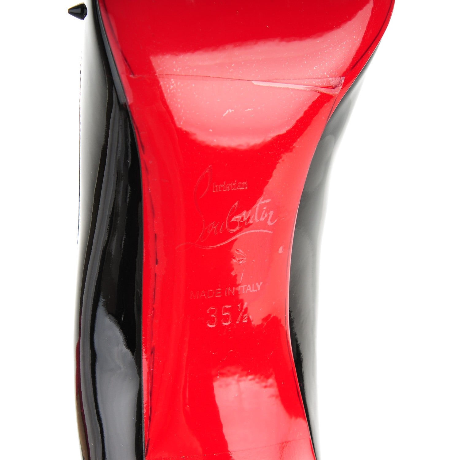 Christian Louboutin Patent Goldopump Spikes 70 Pumps 35.5 Black 6 of 7