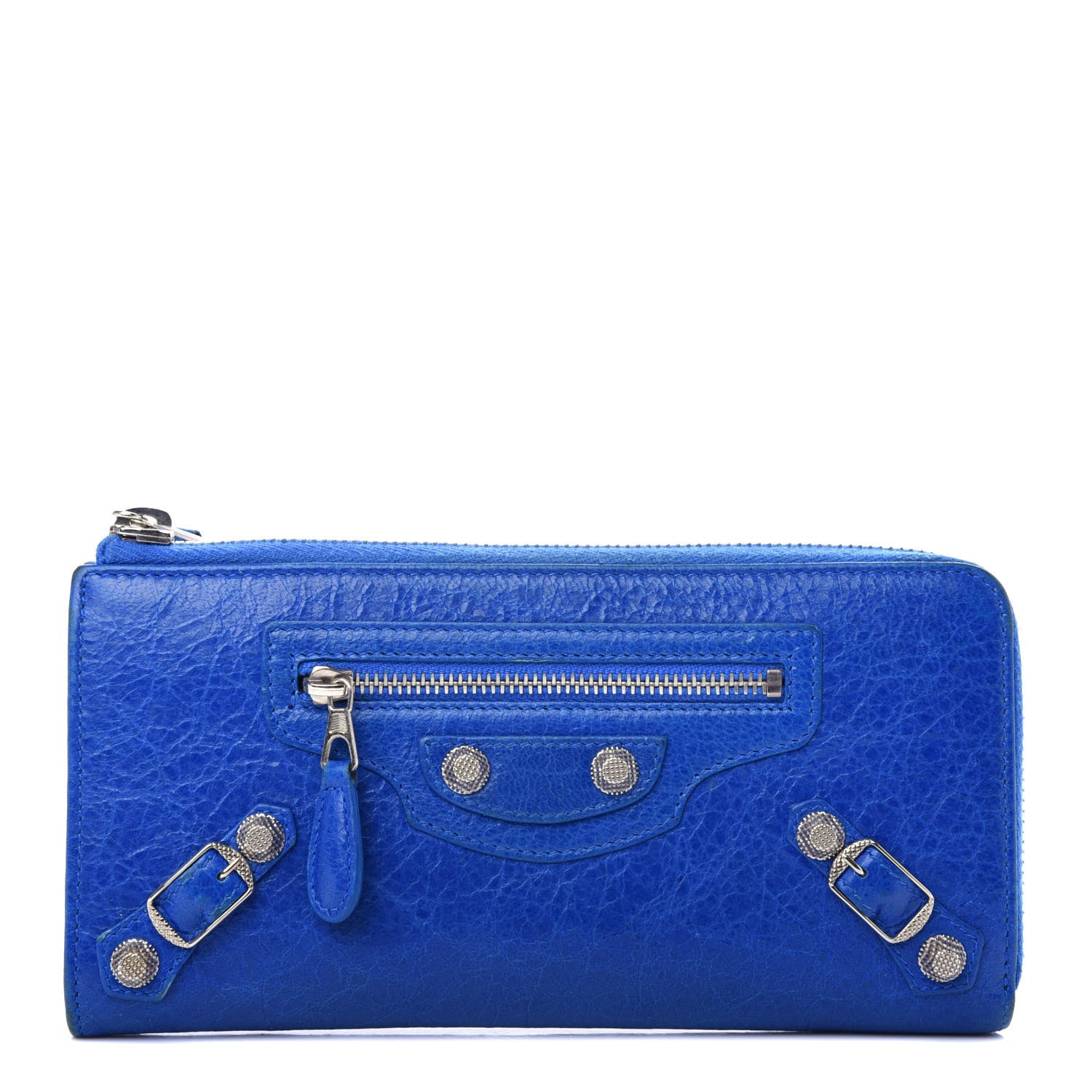 Balenciaga Agneau Giant 12 Silver Hardware Continental Zip Around Wallet Bleu Lazuli 1 of 9