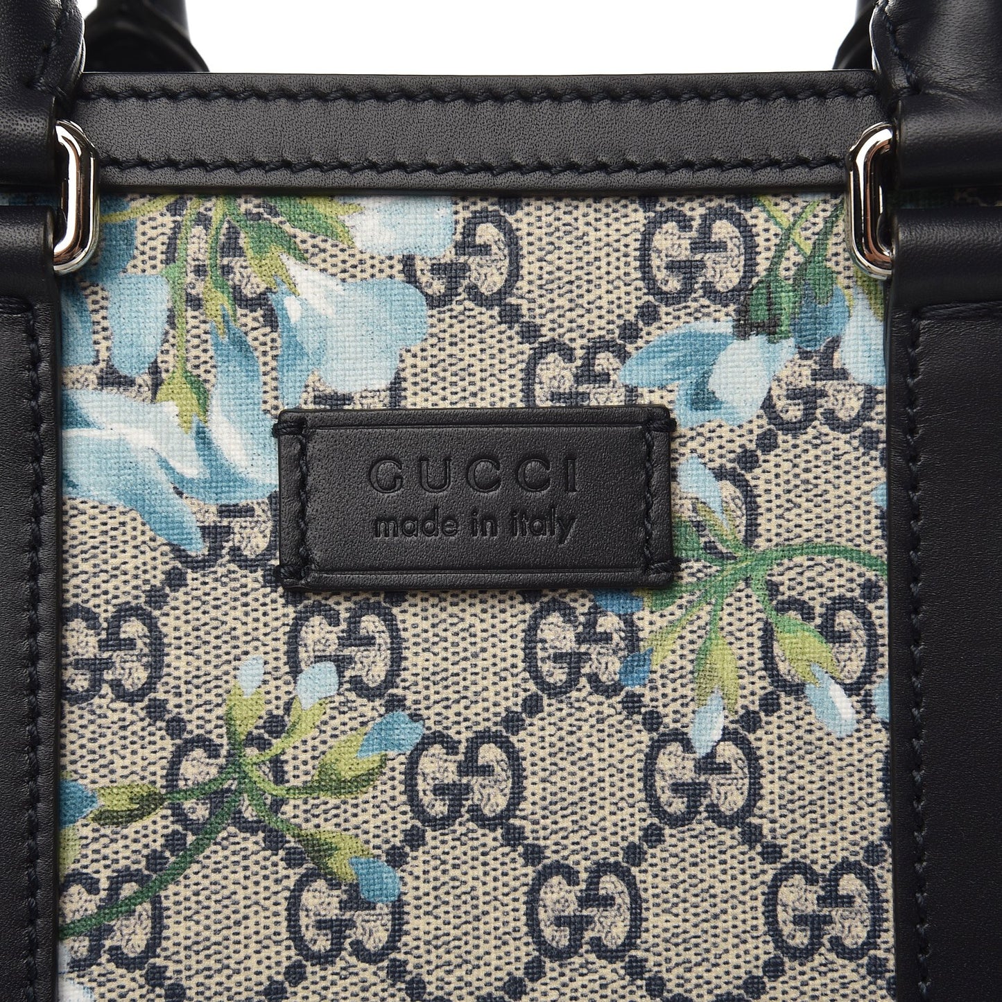 GG Supreme Monogram Blooms Vertical Tote Blue