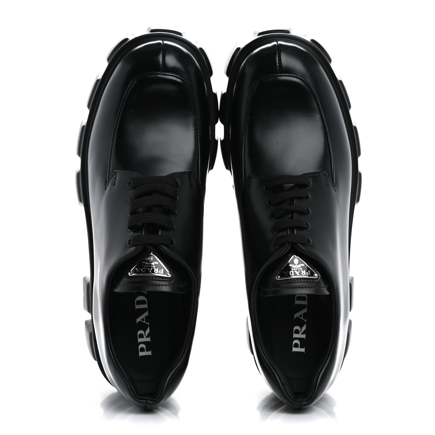Prada Spazzolato Rois Monolith 55mm Derby Loafers 40.5 Black 2 of 11