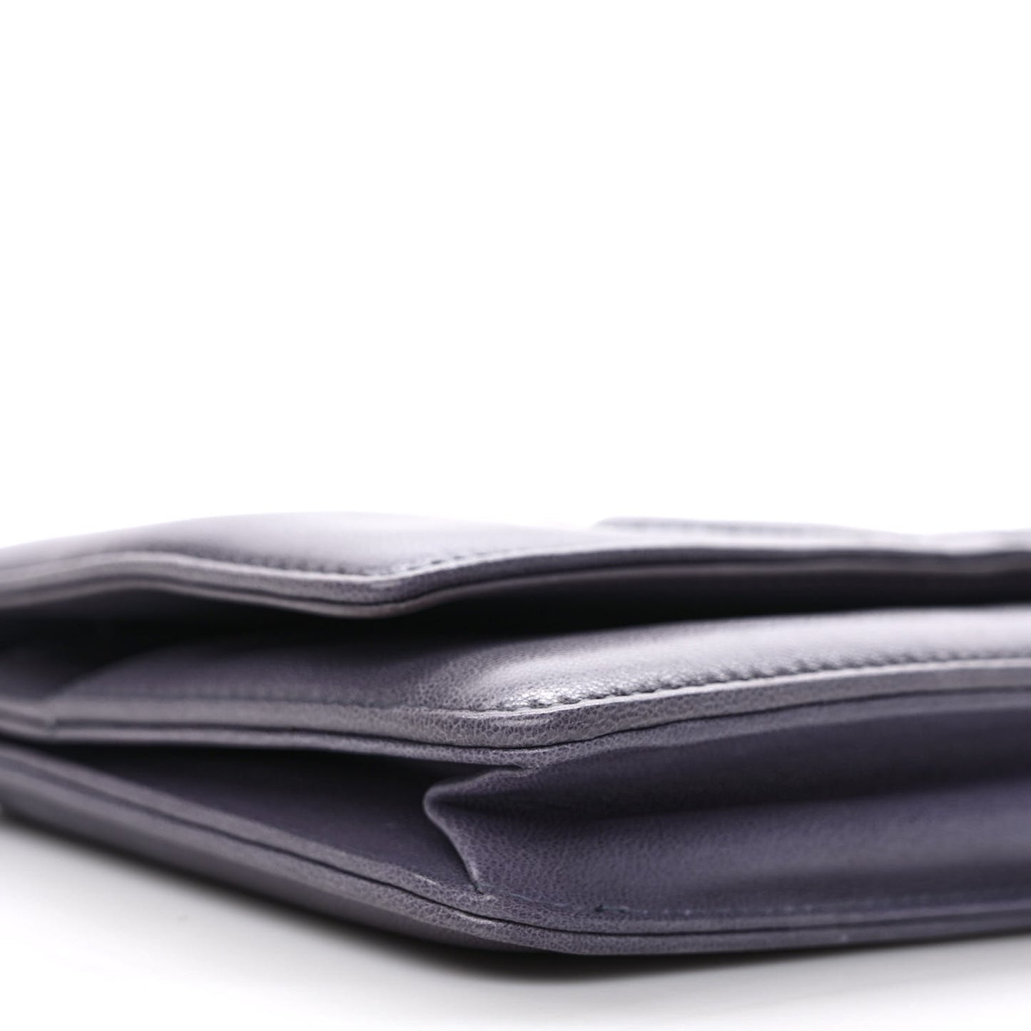 Lambskin Timeless CC Wallet on Chain WOC Light Purple