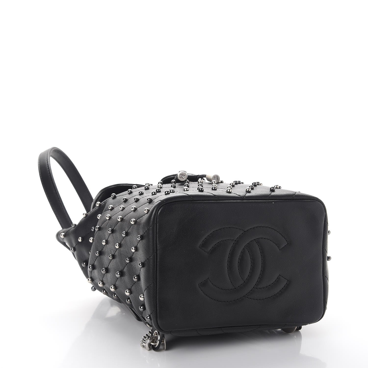 Chanel Lambskin Chevron Quilted Studded Stud Wars Backpack Black 4 of 8