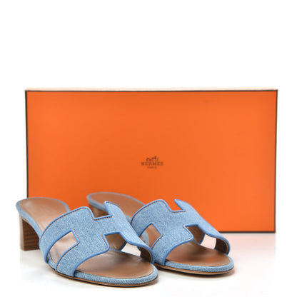 Hermes Denim Oasis Sandals 36.5 Bleu Clair 9 of 9