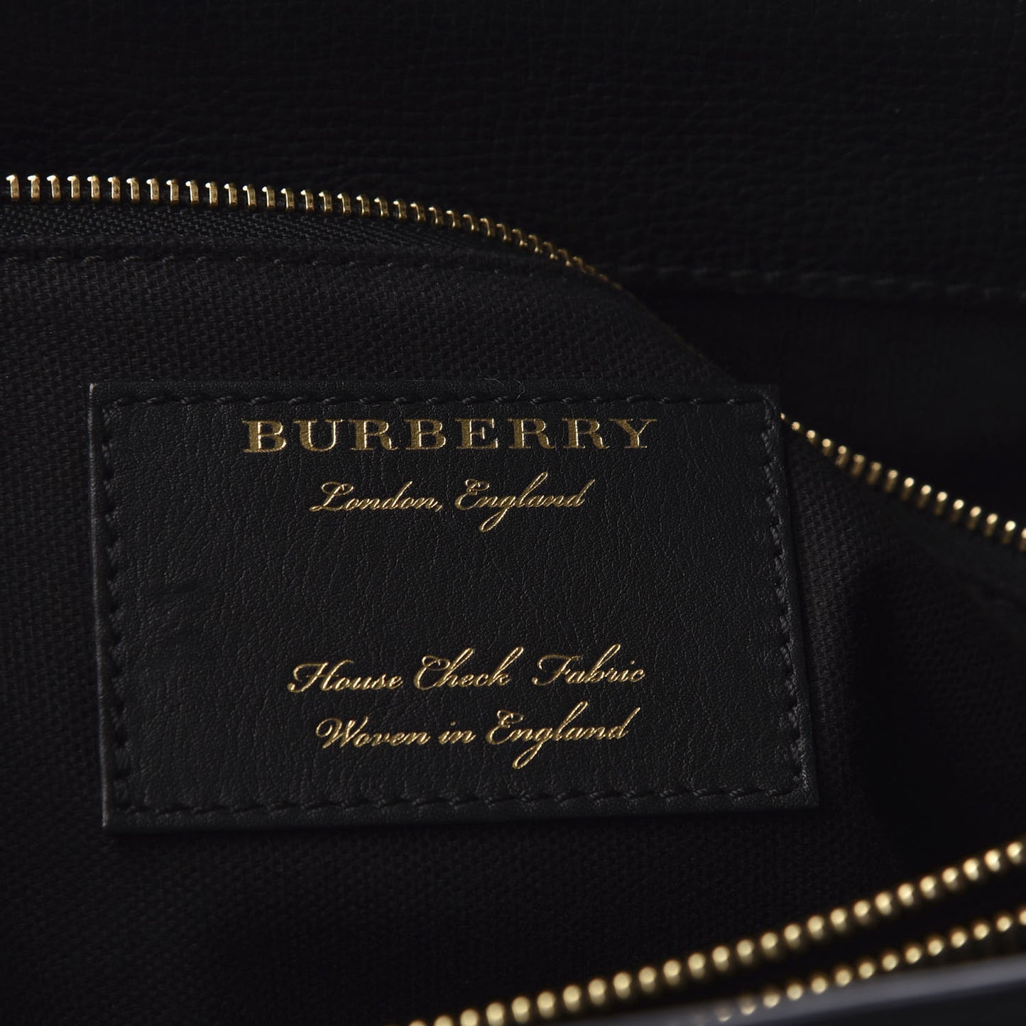 Grainy Calfskin House Check Large Banner Tote Black