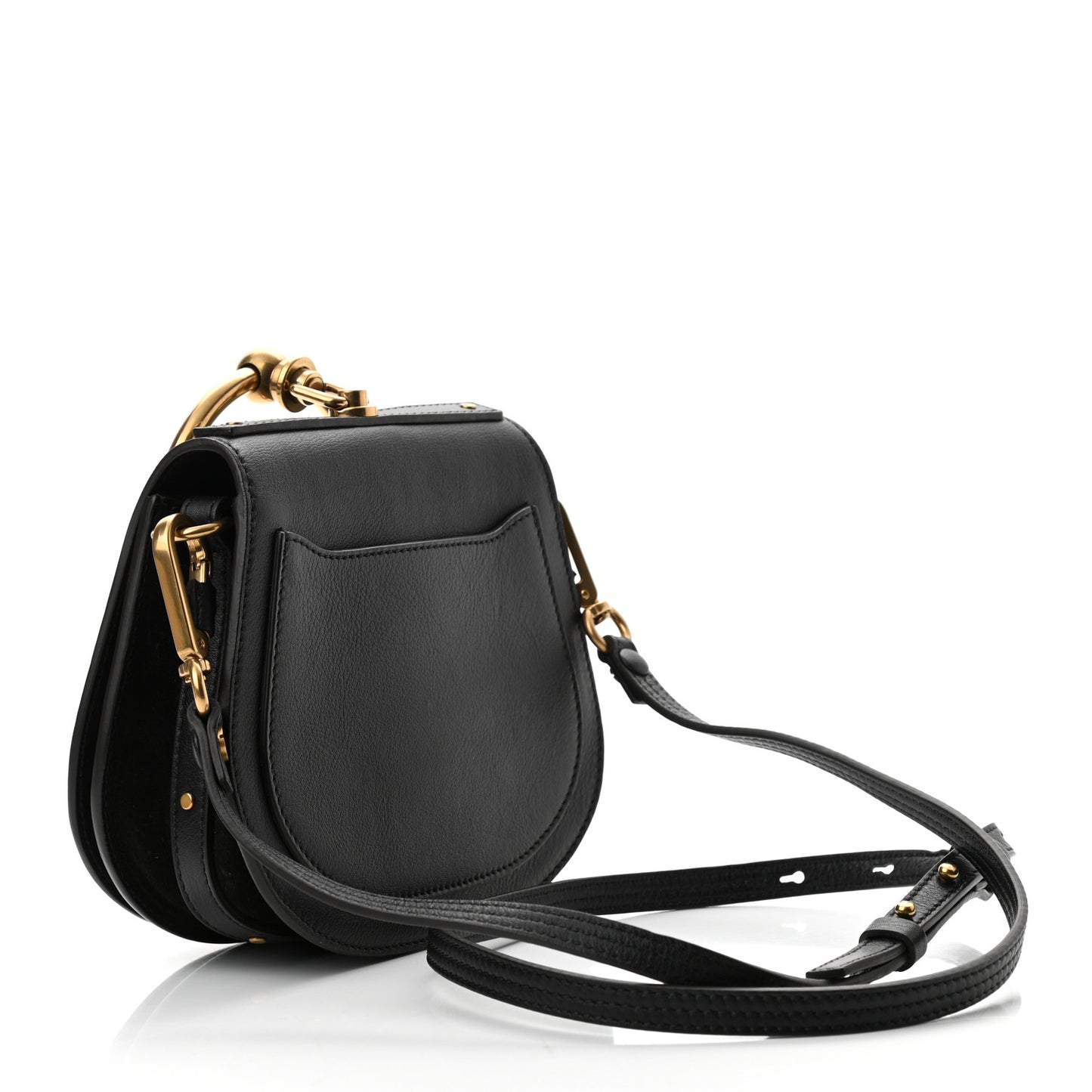 Calfskin Suede Small Nile Bracelet Bag Black