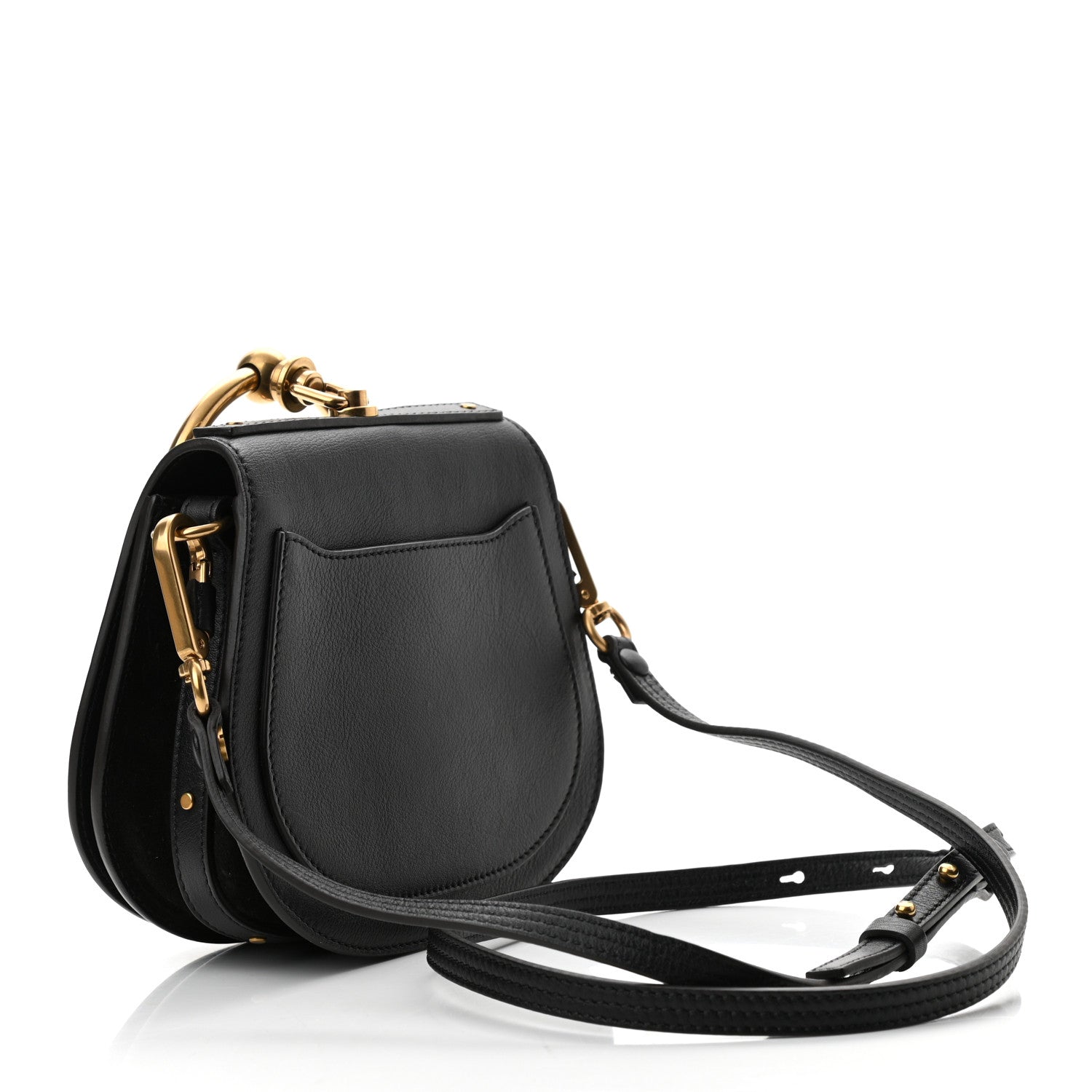 Chloe Calfskin Suede Small Nile Bracelet Bag Black 1 of 10