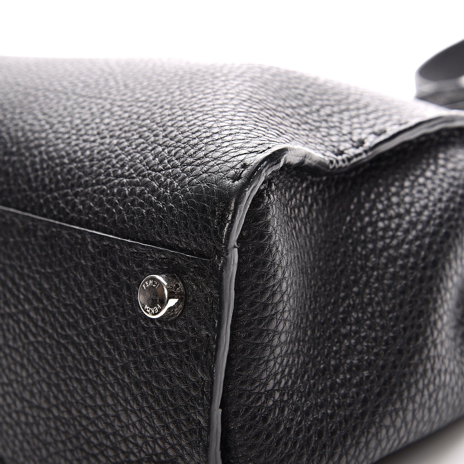 Fendi Cuoio Romano Selleria Bi-Color Medium Peekaboo Iconic Satchel Black Mou 12 of 12