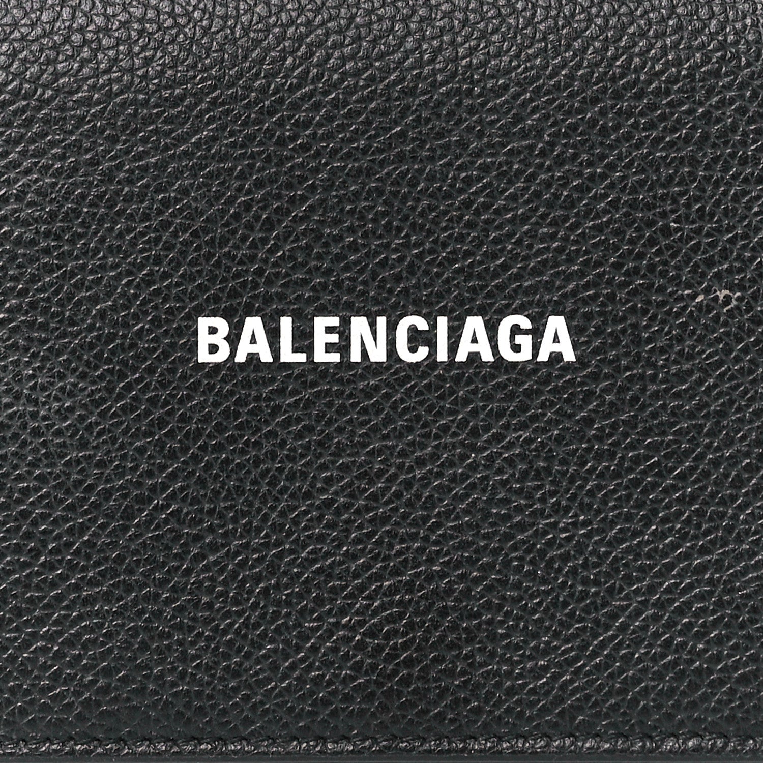 Balenciaga Grained Calfskin Logo Cash Thin Money Wallet Black White 7 of 12