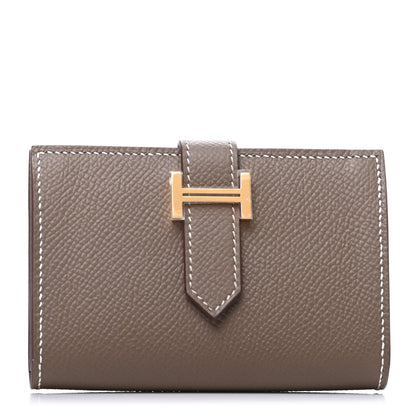 Hermes Epsom Bearn Card Holder Wallet Etoupe 1 of 9