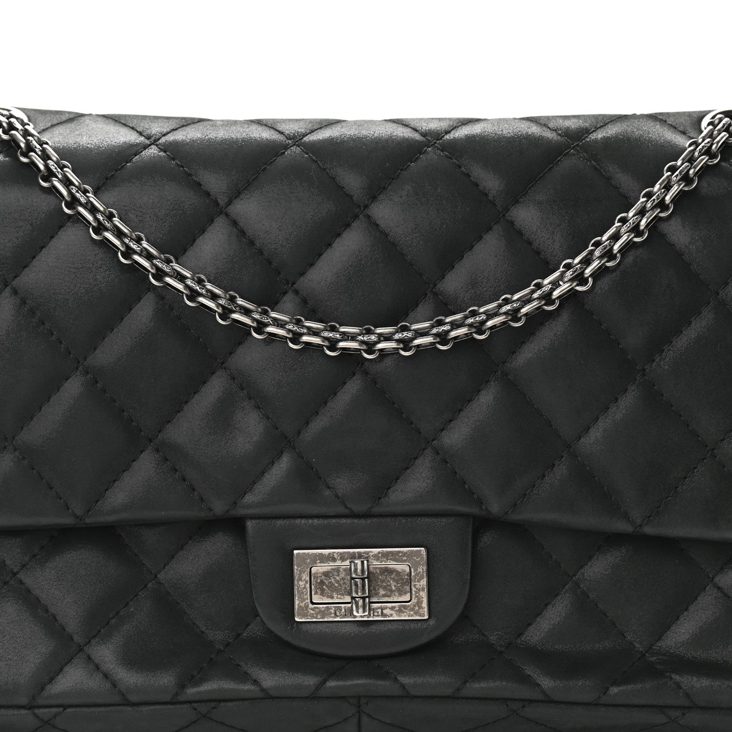 Chanel Iridescent Calfskin Quilted 2.55 Reissue 227 Flap Black 8 of 17