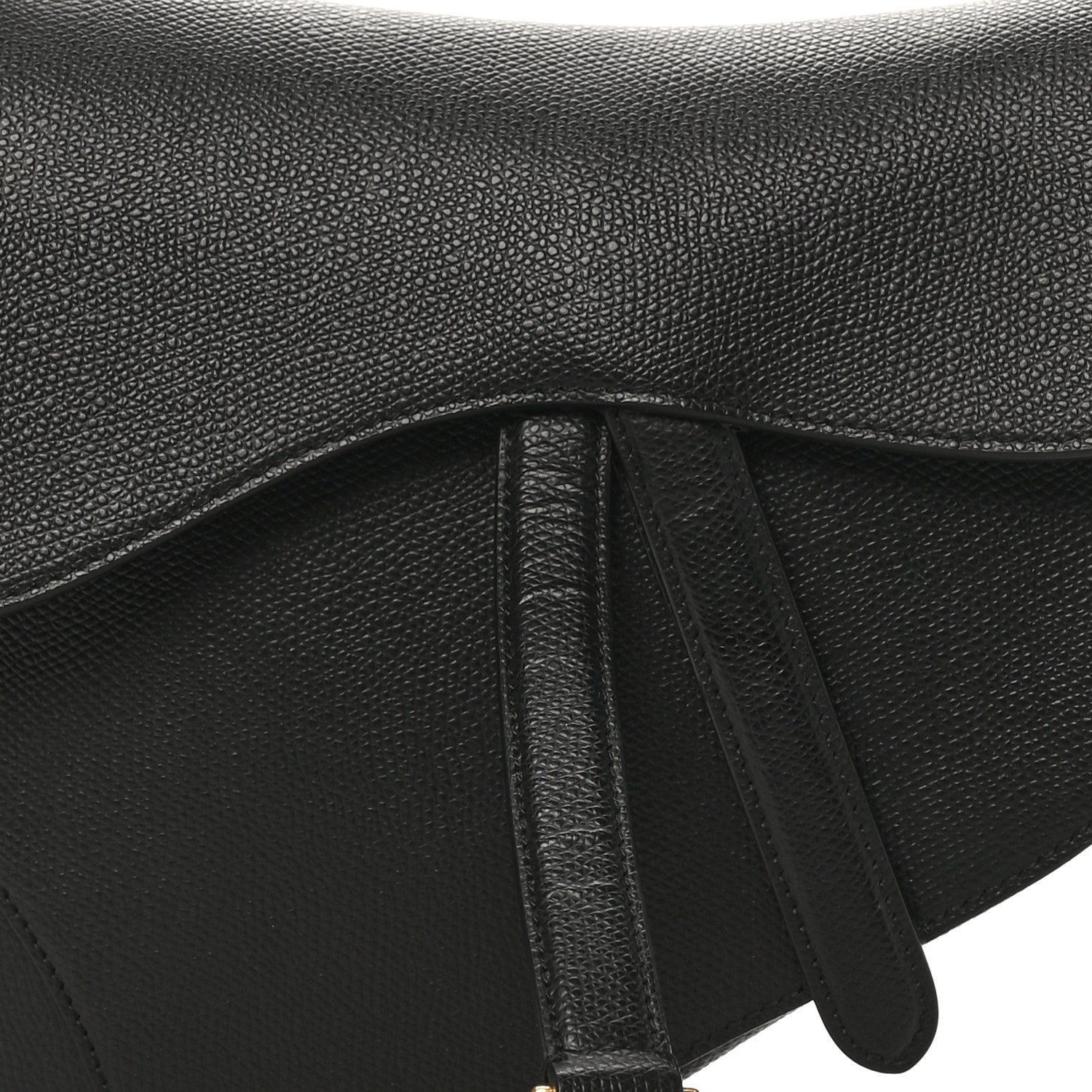 Christian Dior Grained Calfskin Saddle Bag Black 8 of 10