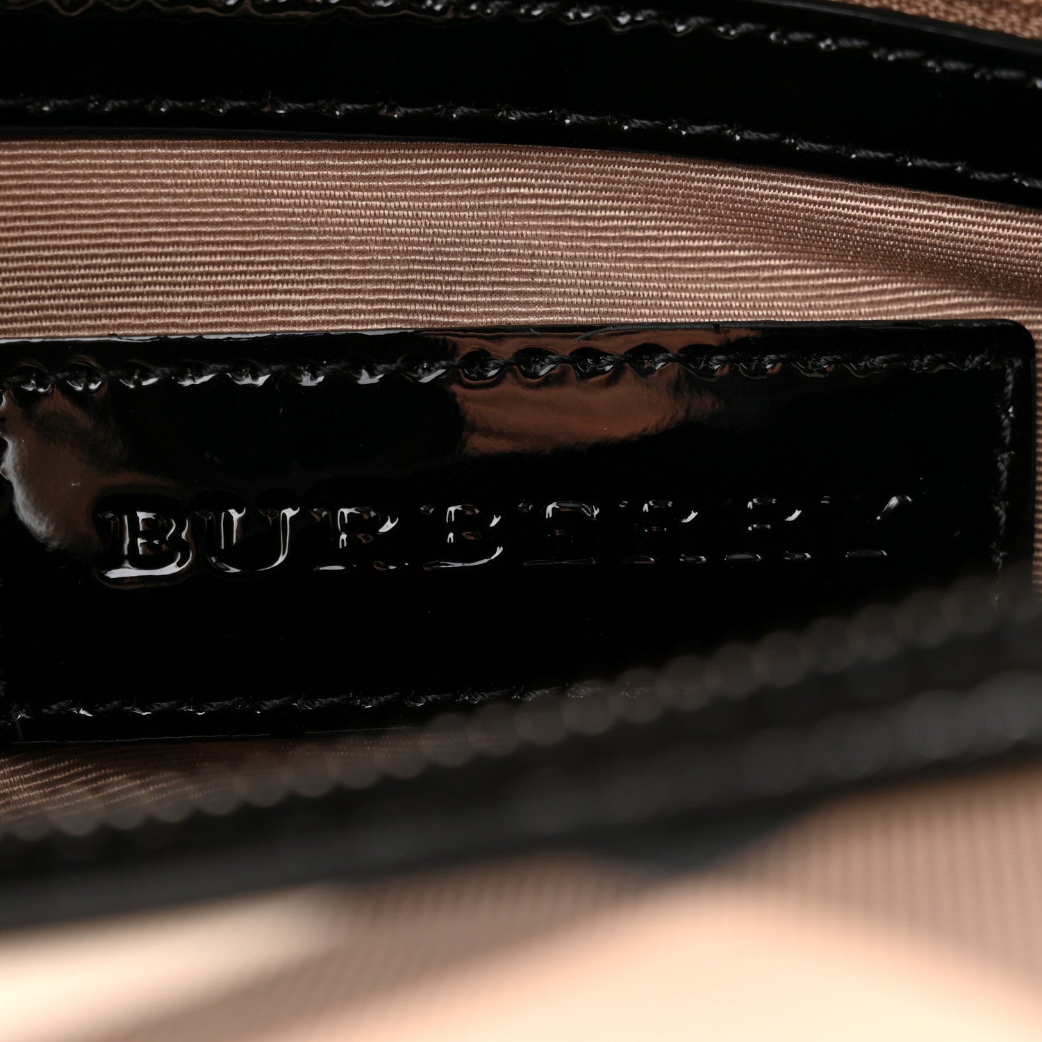 Burberry Nova Check Patent Small Chester Bowling Bag Black 5 of 9