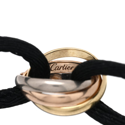 Cartier 18k Pink Yellow White Gold Trinity Adjustable Cord Bracelet Black 3 of 3