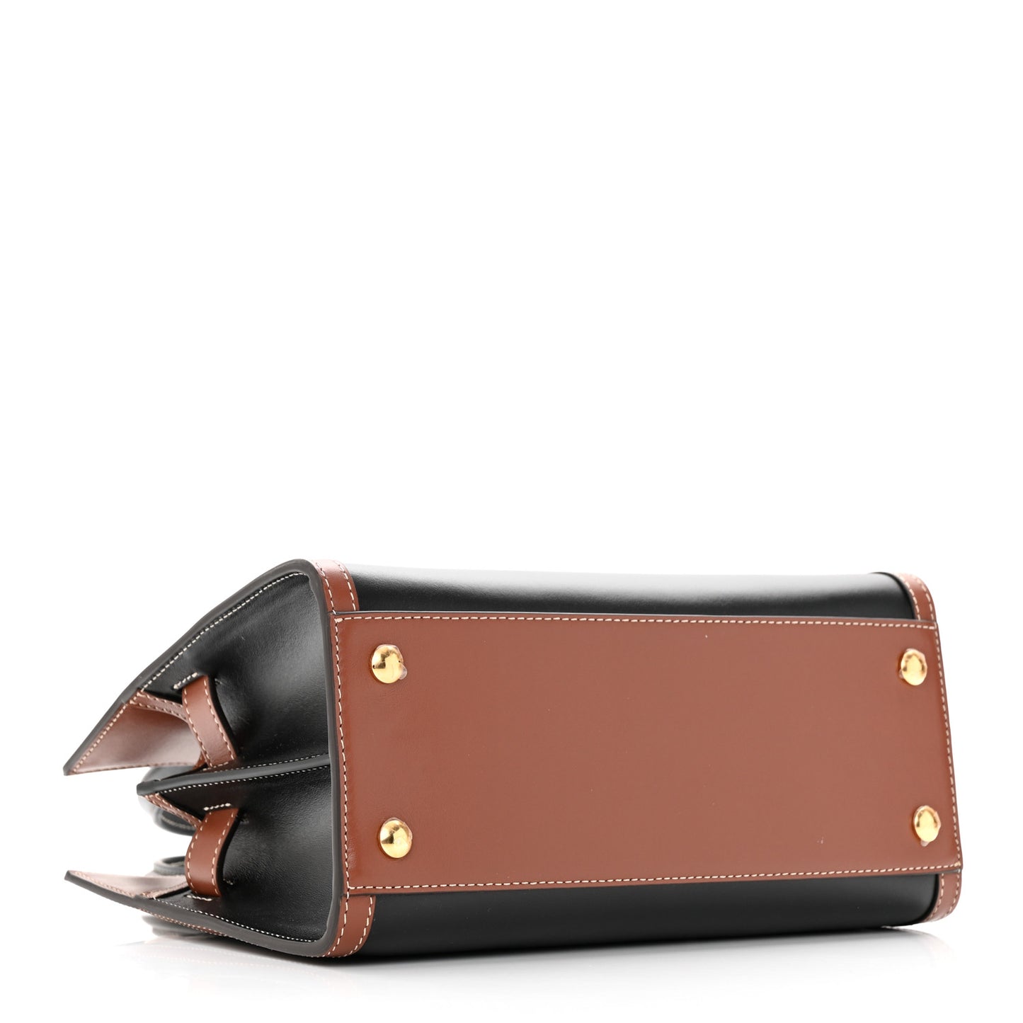 Calfskin Vintage Check Mini Two Handle Title Bag Black