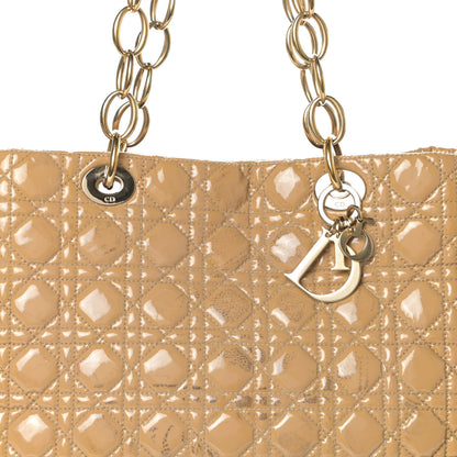 Christian Dior Patent Cannage Large Dior Soft Shopping Tote Beige 7 of 9