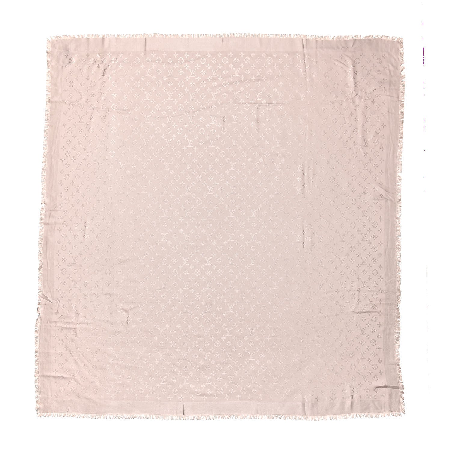 Louis Vuitton Wool Silk Monogram Shawl Beige 1 of 5