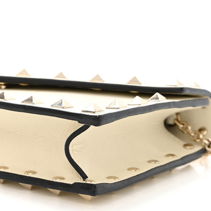 Valentino Garavani Vitello Rockstud Envelope Wallet on Chain Ivory 11 of 11