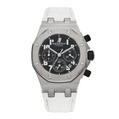 Audemars Piguet Stainless Steel Alligator 37mm Royal Oak Offshore Chronograph Automatic Watch Black 26283ST.OO.D002CA.01 1 of 5