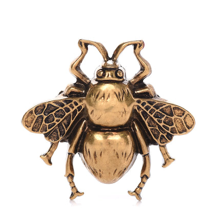 Gucci Metal Enamel Bee Ring 6.5 Aged Gold 1 of 7