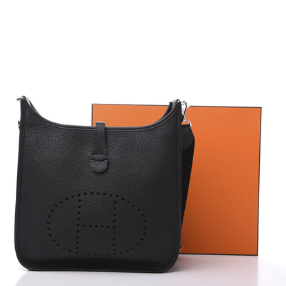 Hermes Taurillon Clemence Evelyne III PM Black 11 of 11