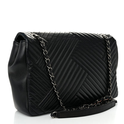 Chanel Lambskin Quilted Large CC Crossing Flap Black 3 of 12