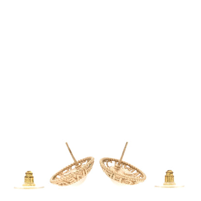 Chanel Pearl CC Round Rope Logo Earrings Gold 3 of 5