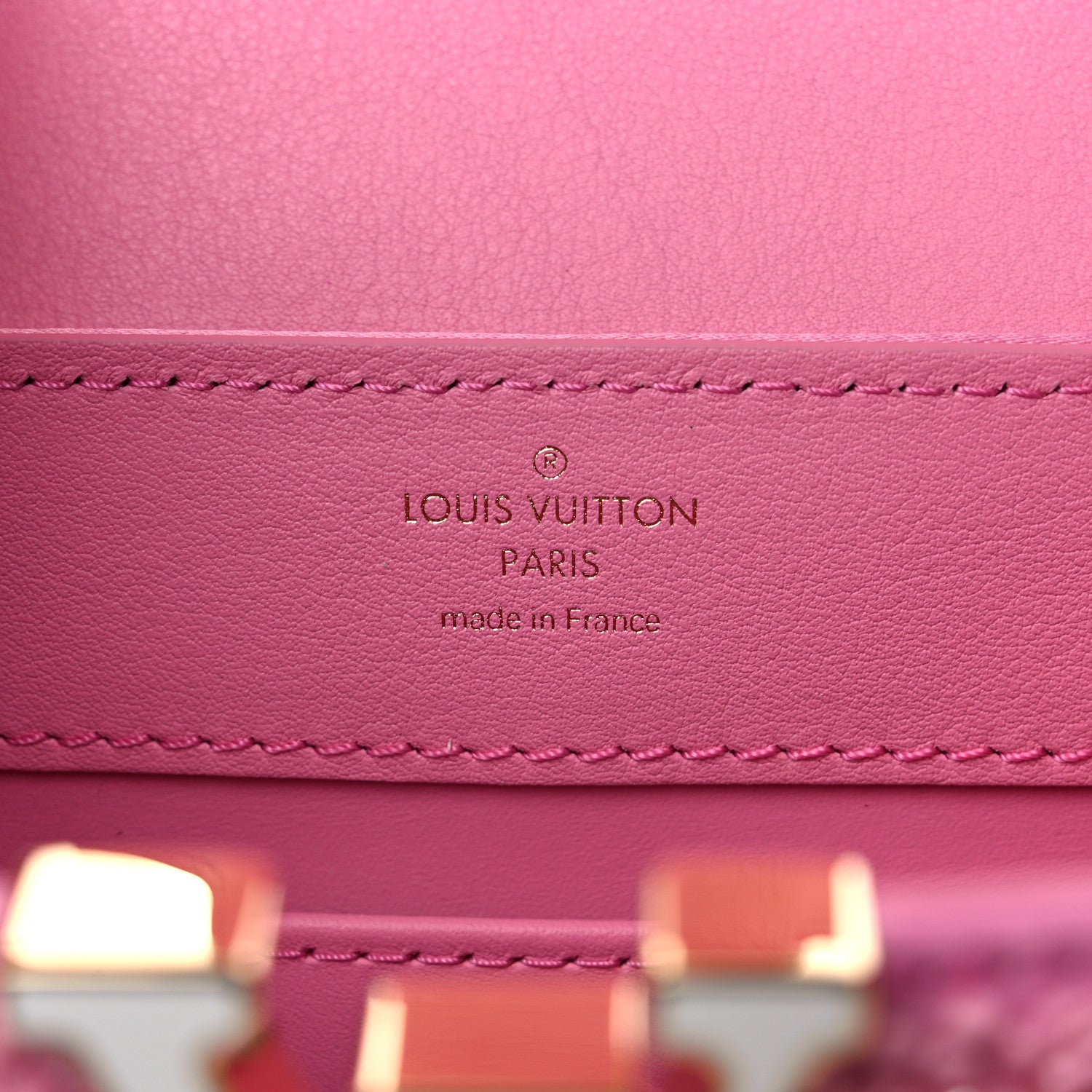 Louis Vuitton Embroidered Satin Calfskin Capushell Mini Rose