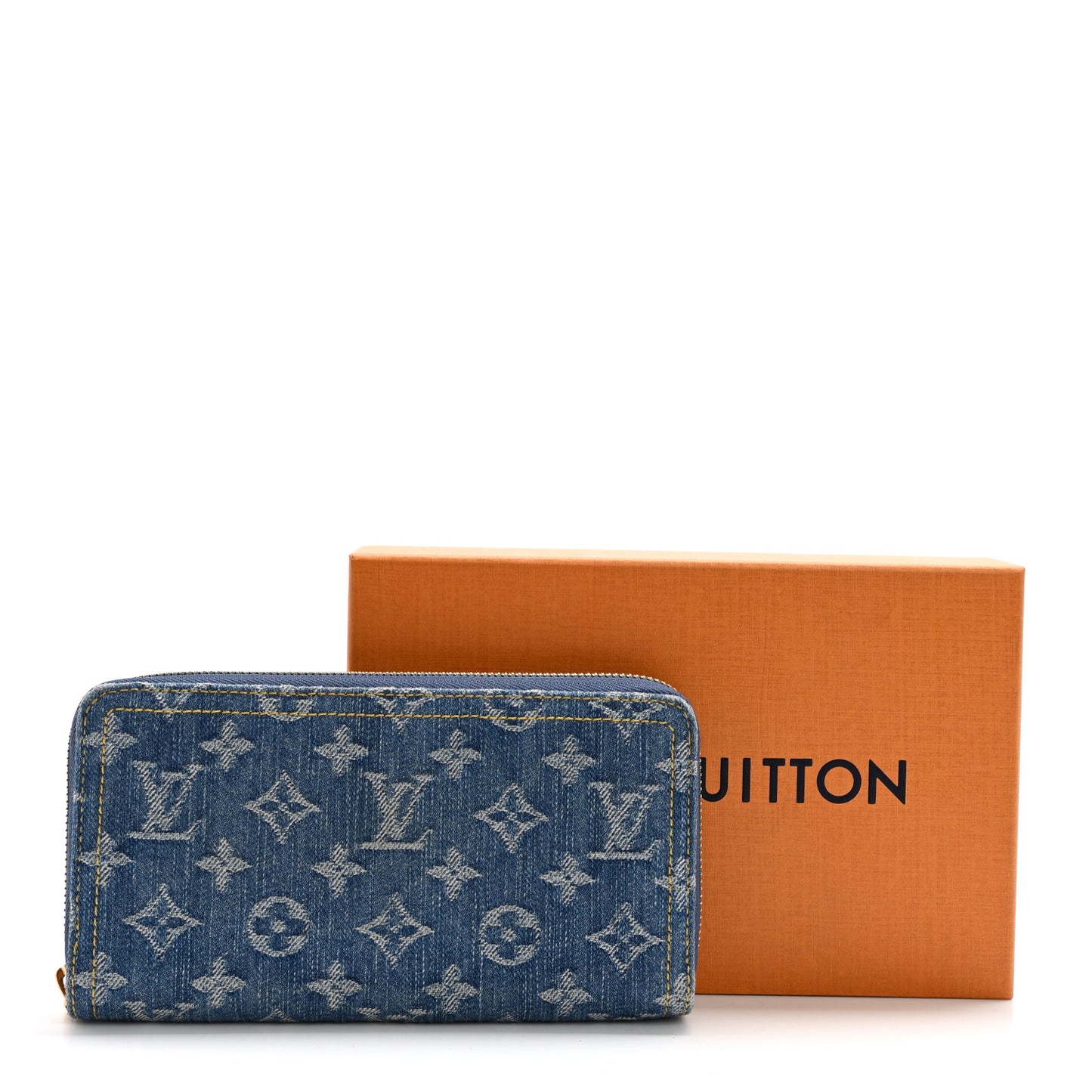 Monogram Denim Zippy Wallet NM Blue