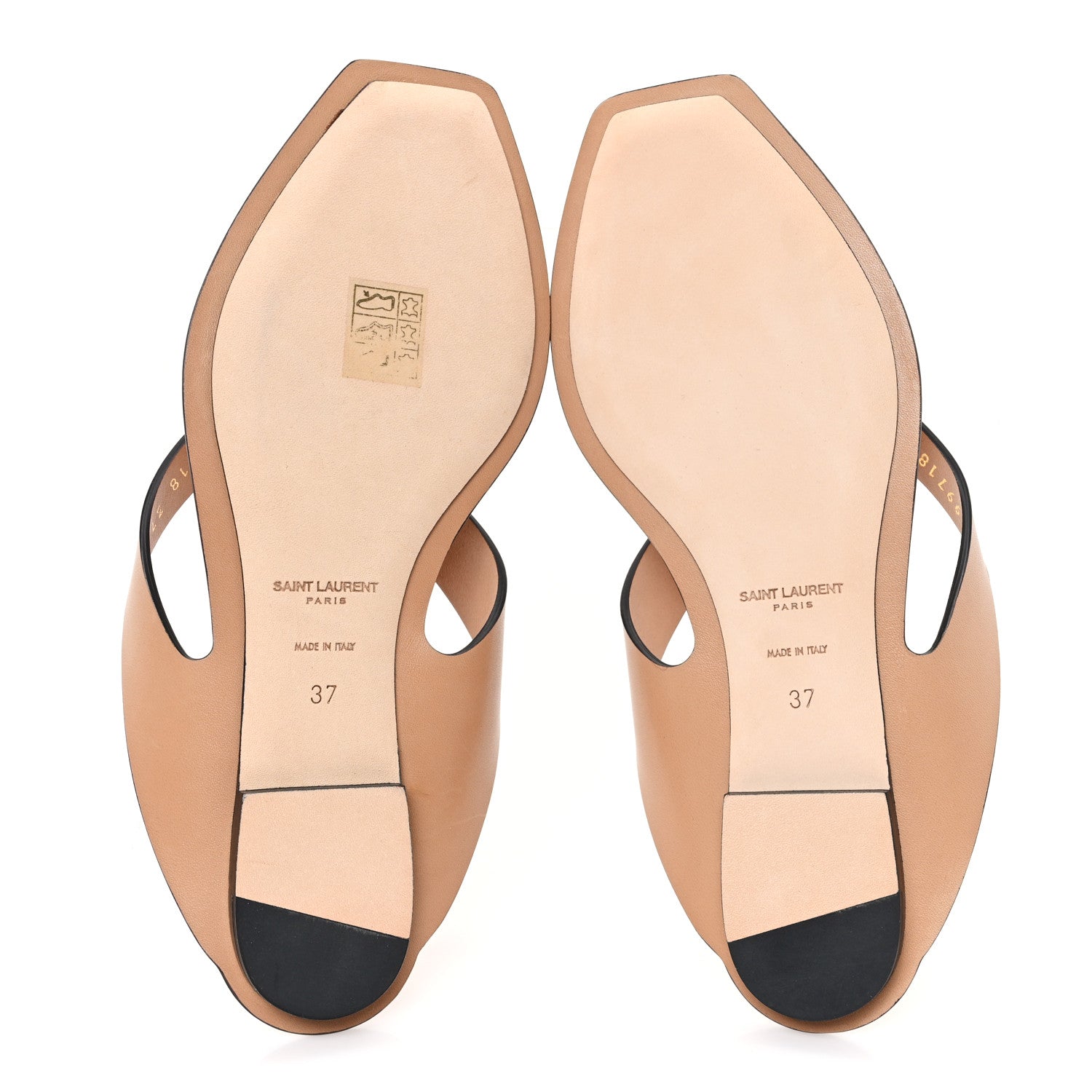 Saint Laurent Calfskin Tower 05 Slide Sandals 37 Gold Brown 7 of 12