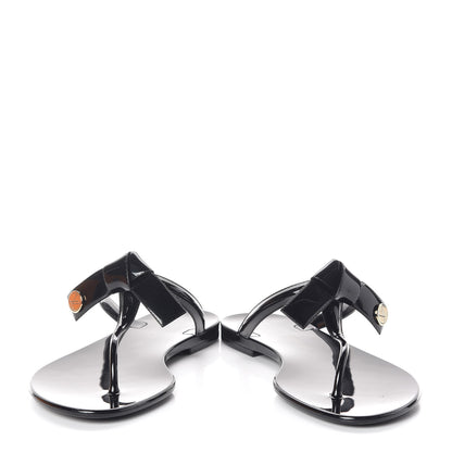 Louis Vuitton Patent Seastar Thong Sandals 38 Black 5 of 10