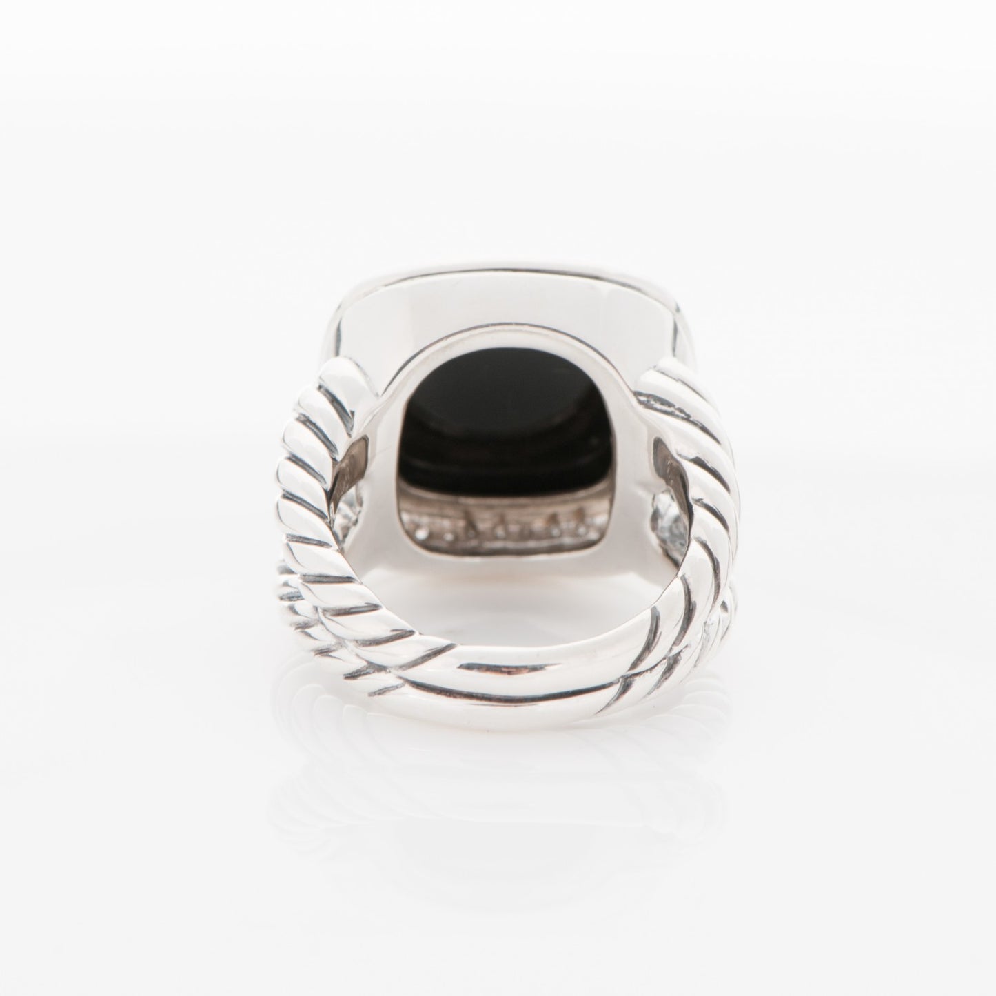 Sterling Silver Diamond Black Onyx 14mm Albion Ring 54 7